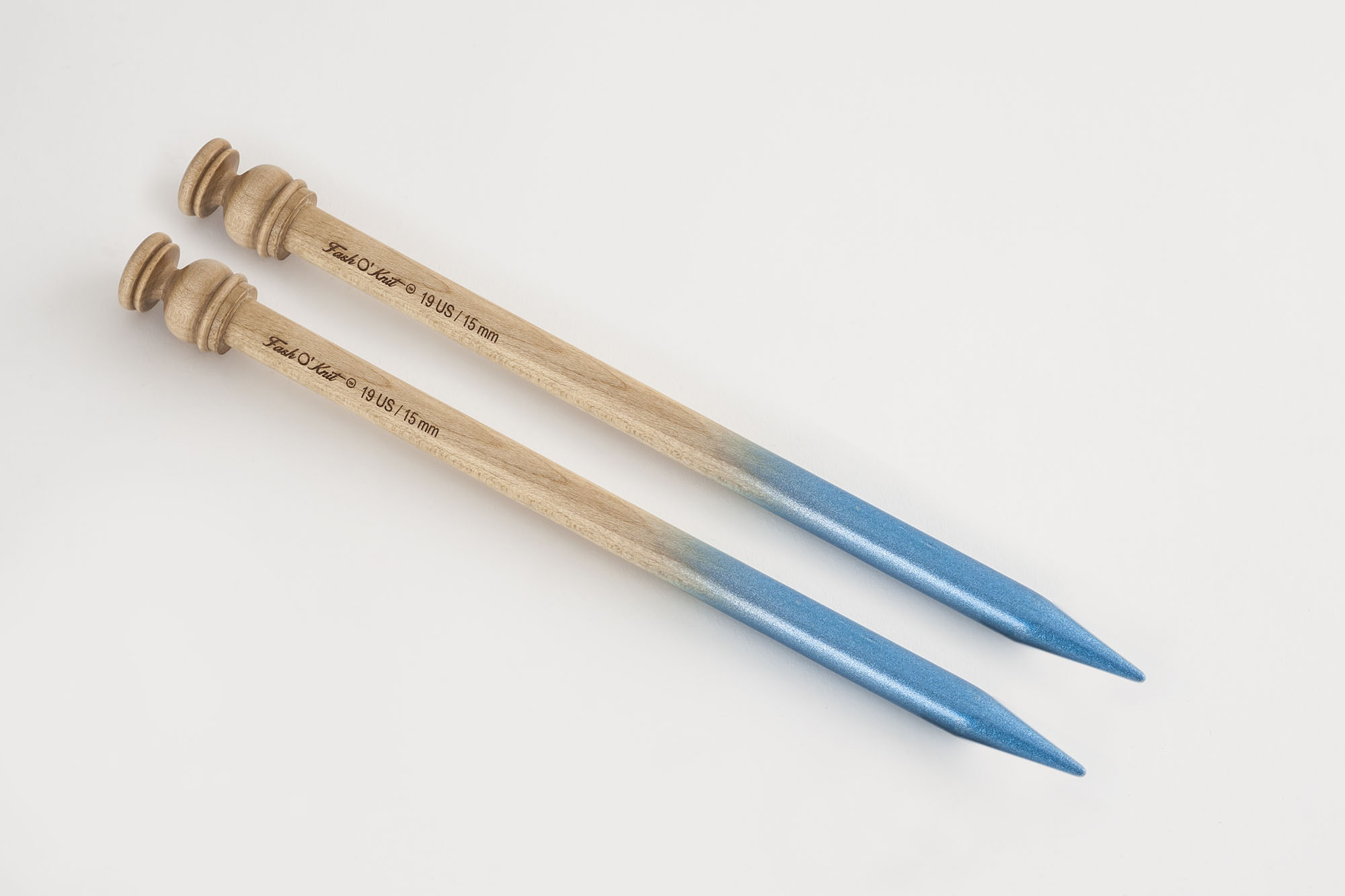 Blue Maple wood Single Point Knitting Needles