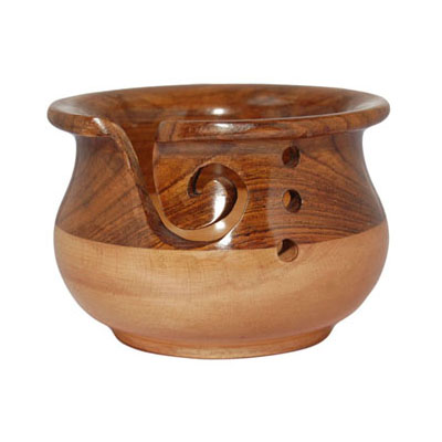 Wooden Yarn bowl in Steam Beech & Sheesham wood